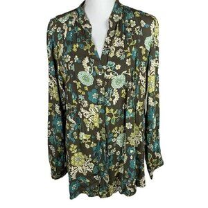 Vintage Loco Lido Long Sleeve Rayon Tunic Blouse Size Large